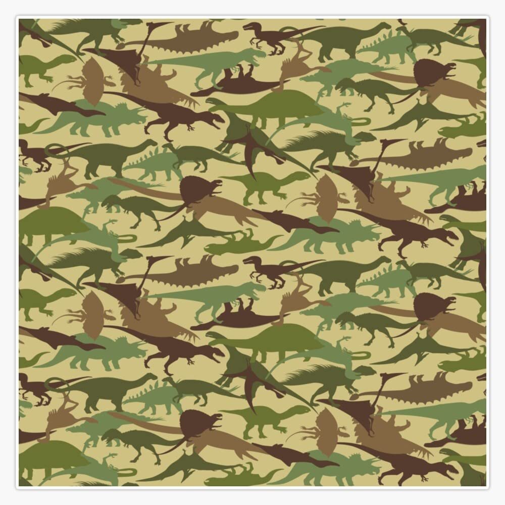 Dinosaur Camouflage Pattern Sticker Decal Size 5"