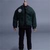 1/12 Scale Male Clothes,Men's Flight Jacket Coat Short Sleeve Striped Shirt Costume Outfit Clothing for 6inch Male Action Figure Body (Green Flight Jacket) view 3