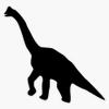 Dinosaur Silhouette Sticker Decal Size 5" view 1