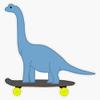 Dinosaur On Skateboard Sticker Decal Size 5" view 1