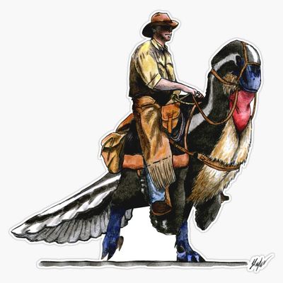 Utahraptor Rider Sticker Decal Size 5"