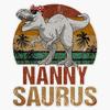 Nannysaurus T Rex Dinosaur Nanny Saurus Vintage Sticker Decal Size 5" view 1