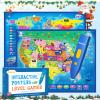 Qiaojoy Bilingual Interactive for Kids Talking USA Map World Map for Kids Learning, Geography Toys Games Educational Electronic Map Personalized Gift/Toys for 4 5 6 7 8 9 10 Year Old Girls/Boys view 1