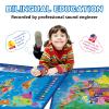 Qiaojoy Bilingual Interactive for Kids Talking USA Map World Map for Kids Learning, Geography Toys Games Educational Electronic Map Personalized Gift/Toys for 4 5 6 7 8 9 10 Year Old Girls/Boys view 2