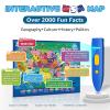 Qiaojoy Bilingual Interactive for Kids Talking USA Map World Map for Kids Learning, Geography Toys Games Educational Electronic Map Personalized Gift/Toys for 4 5 6 7 8 9 10 Year Old Girls/Boys view 4