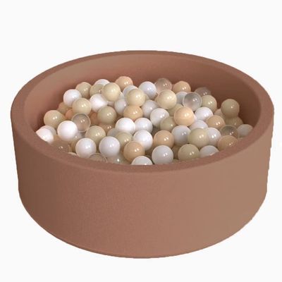 Wonder Space Deluxe Kids Round Ball Pit, Premium Handmade Kiddie Balls Pool, Soft Indoor Outdoor Nursery Baby Playpen, Ideal Gift Play Toy for Children Toddler Infant Boys and Girls (Brown)