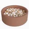Wonder Space Deluxe Kids Round Ball Pit, Premium Handmade Kiddie Balls Pool, Soft Indoor Outdoor Nursery Baby Playpen, Ideal Gift Play Toy for Children Toddler Infant Boys and Girls (Brown) view 1