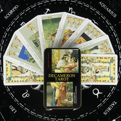 Jayiaine Tarot Cards Classic Set, with Meanings Guide Future, The Game Beginner and Professional Player for Holiday Family Party Playing Card Board Game Gifts,Black