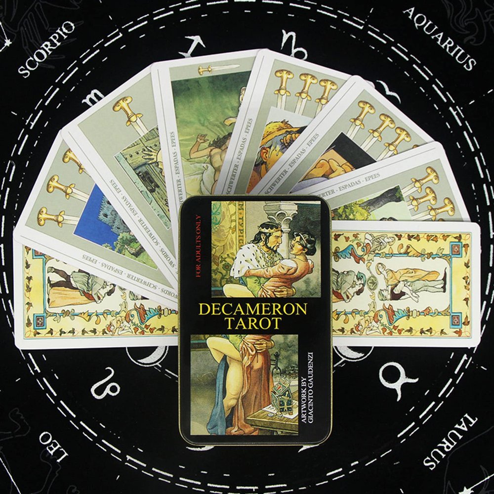 Jayiaine Tarot Cards Classic Set, with Meanings Guide Future, The Game Beginner and Professional Player for Holiday Family Party Playing Card Board Game Gifts,Black