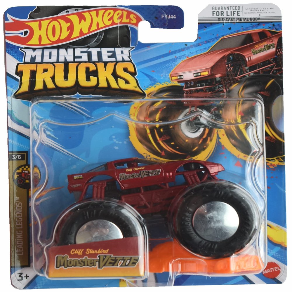 Hot Wheels Monster Trucks Monster Vette, 2023 Connect and Crash Car [Leading Legends 3/6]