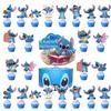 25Pcs Sti-tch Party Decorations, Sti-tch Birthday Party Cake Topper Cupcake Toppers Decoration for Sti-tch Theme Party Favors Supplies for Kids Baby Shower Decor view 1