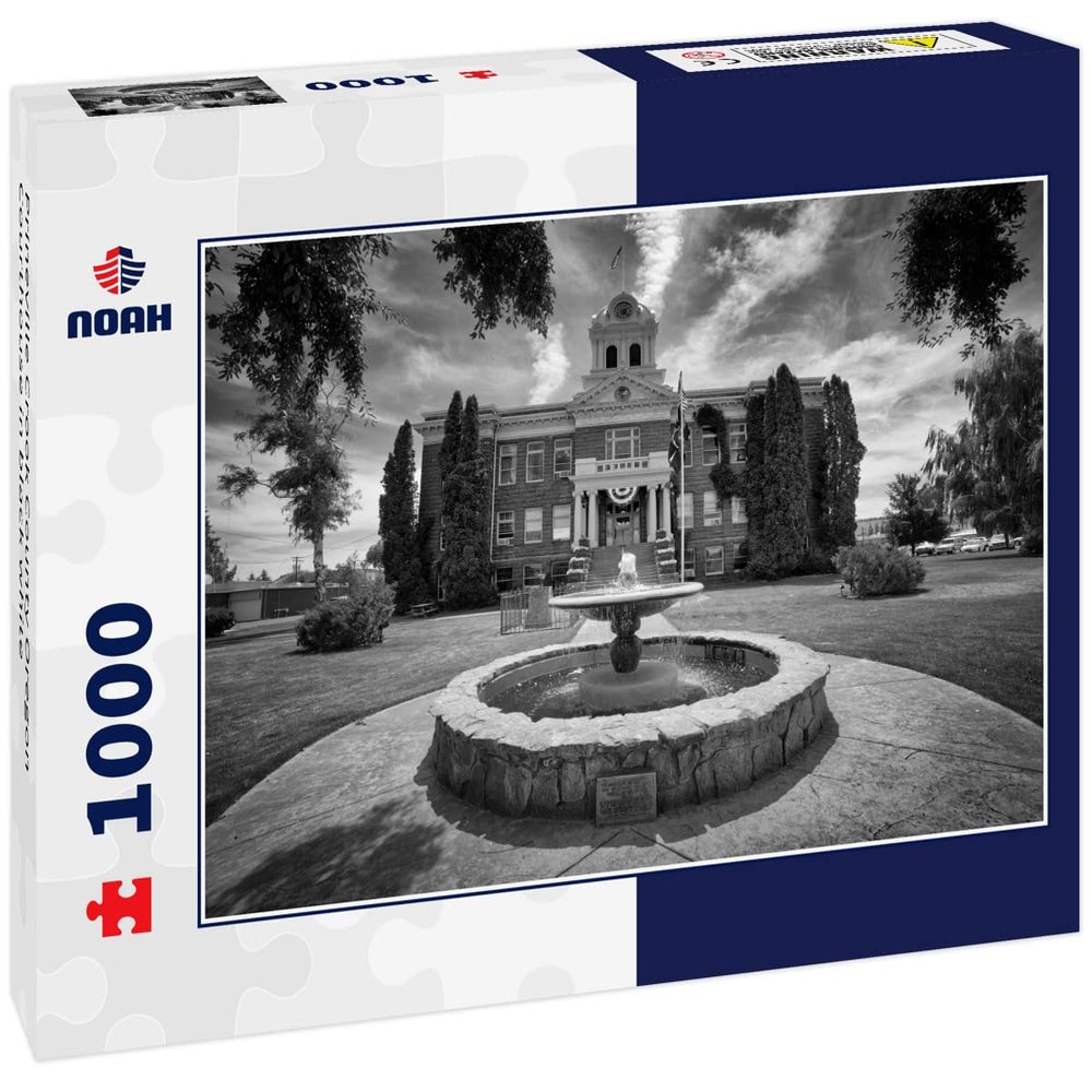 Noah Jigsaw Puzzle Prineville Crook County Oregon Courthouse in Black White 1000 Pieces