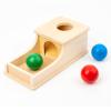 Busy edition Montessori Toys Object Permanence Box Soft Sound Wooden Baby Ball Drop Play for 6 Month 1 2 3 Year Old Toddlers Infant Early Age Toy (Red Green Blue) view 1