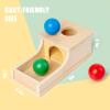 Busy edition Montessori Toys Object Permanence Box Soft Sound Wooden Baby Ball Drop Play for 6 Month 1 2 3 Year Old Toddlers Infant Early Age Toy (Red Green Blue) view 2