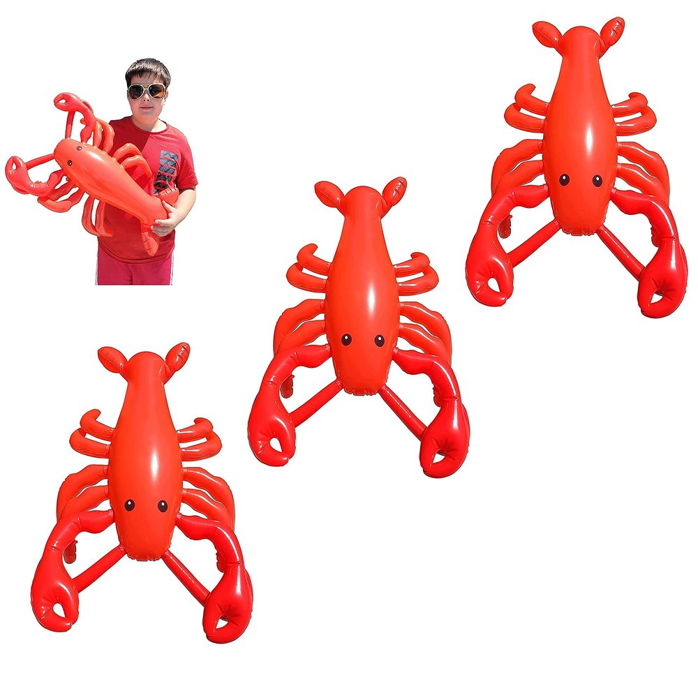 Large 20" RED Blow-up Inflatable Lobster Pool Toy Luau Nautical Clam Bake Beach Hawaii Key West Theme Party Decoration (3 Pack)