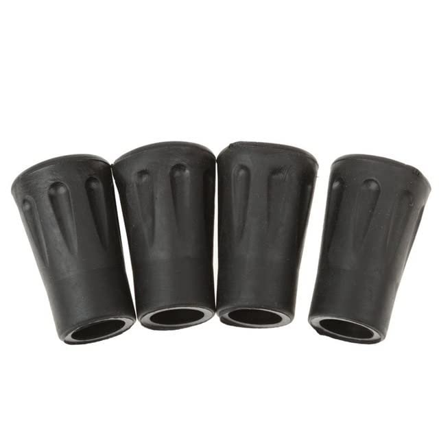4 Pcs Replacement Rubber Tips End for Hiking Stick Walking Trekking Poles 4Cm - (Color: Black)