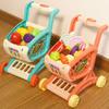 Kids Shopping Cart, Supermarket Shopping Cart Toy Play Small Grocery Cart Toy Storage Pretend Play Early Learning Props for Toddler Baby (Blue) view 3
