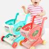 Kids Shopping Cart, Supermarket Shopping Cart Toy Play Small Grocery Cart Toy Storage Pretend Play Early Learning Props for Toddler Baby (Blue) view 4