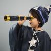 Kids Pirate Telescope - Handheld Monocular Spyglass Toy, Adjustable 3-Section Mini Telescope for Children, Black with Gold Trim, Ideal for Pirate Theme Parties and Outdoor Adventures view 2