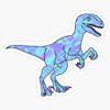 Retro Velociraptor Sticker Decal Size 5" view 1