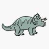 Gray Blue Turquoise Adorable Triceratops Dinosaur Sticker Decal Size 5" view 1