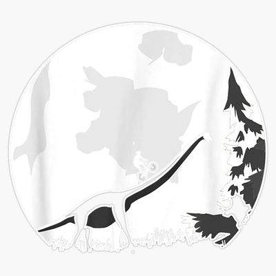Bike On A Dinosaur Moon Sticker Decal Size 5"