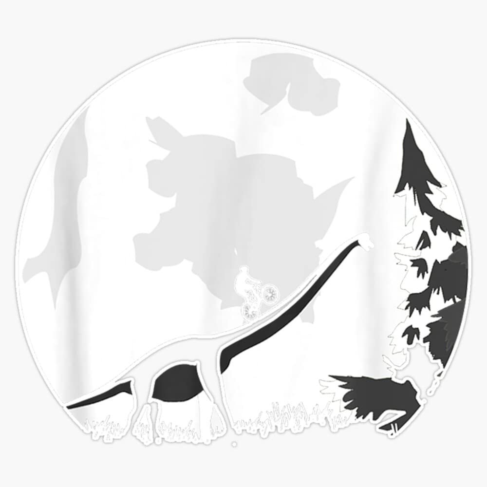 Bike On A Dinosaur Moon Sticker Decal Size 5"
