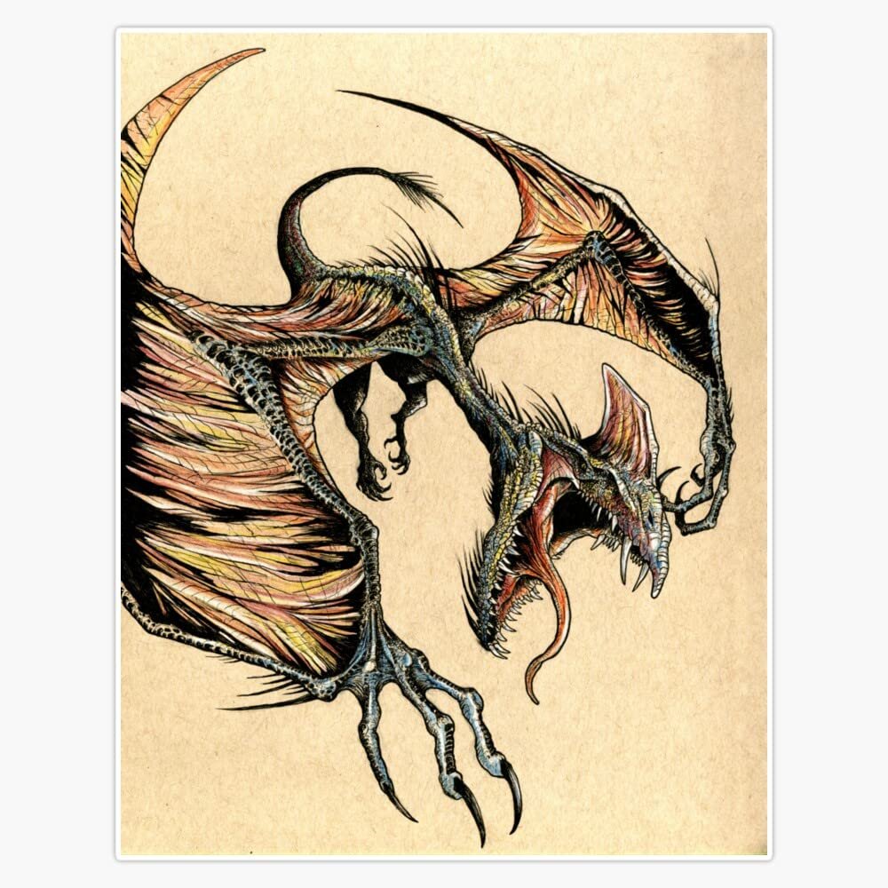 Chaos Pterodactyl Sticker Decal Size 5"