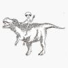 Alien Riding A Dinosaur Sticker Decal Size 5" view 1