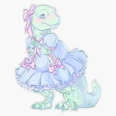 Pastel Rex Sticker Decal Size 5"