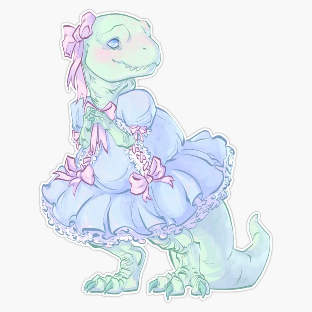 Pastel Rex Sticker Decal Size 5"