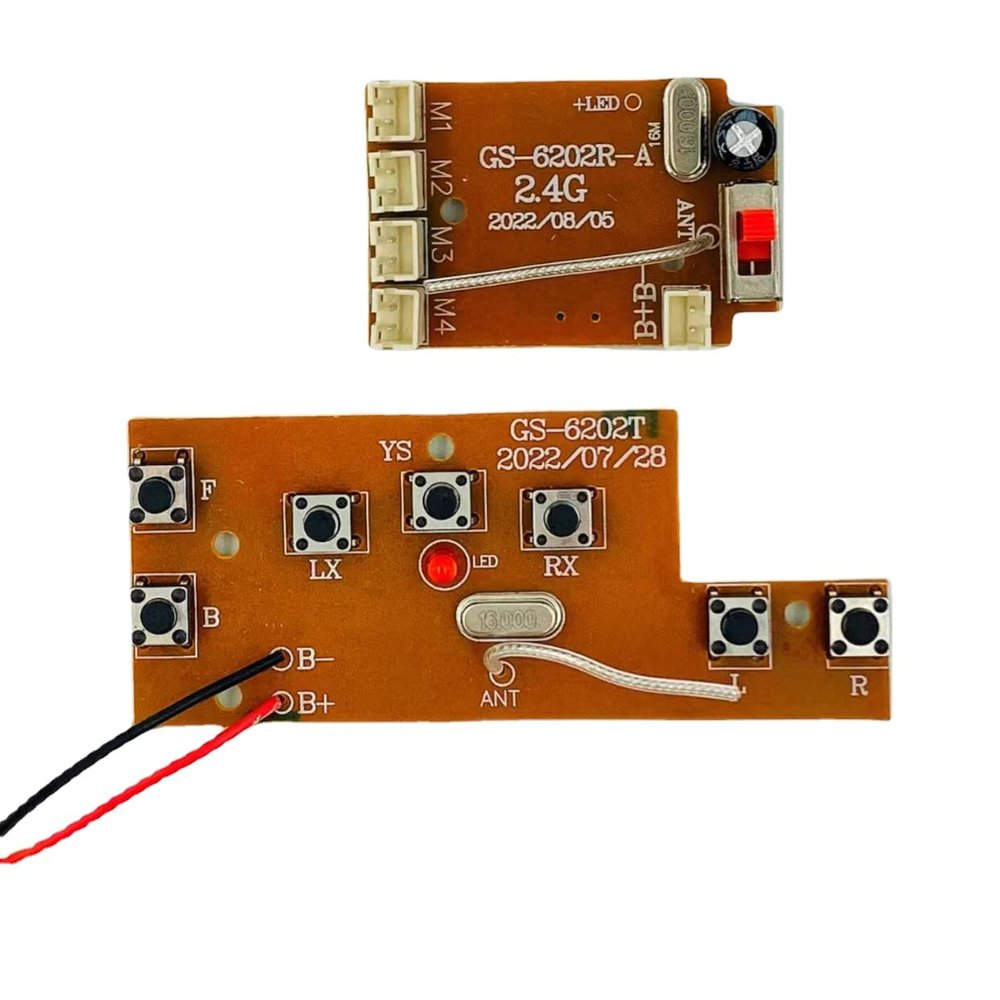 Drincoshow 2.4G 7-Way Remote Control Rotation Drift Car Circuit Board - RC Transmitter & Receiver Set for DIY Projects