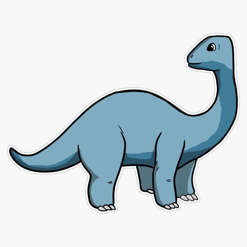 Blue Diplodocus Sticker Decal Size 5"