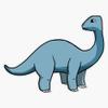 Blue Diplodocus Sticker Decal Size 5" view 1