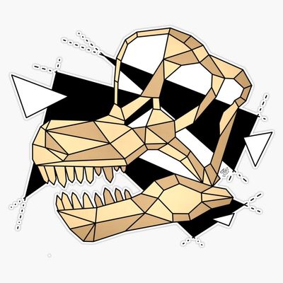 Geometric Brachiosaurus Skull Sticker Decal Size 5"