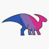 Bi Pride Dinosaur Sticker Decal Size 5" view 1