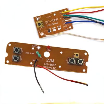 Drincoshow 27mhz Four-Way Remote Control Board RC Transmitter and Receiver Toy Car Robot Model Accessories for DIY Kids Stem Toys Projects