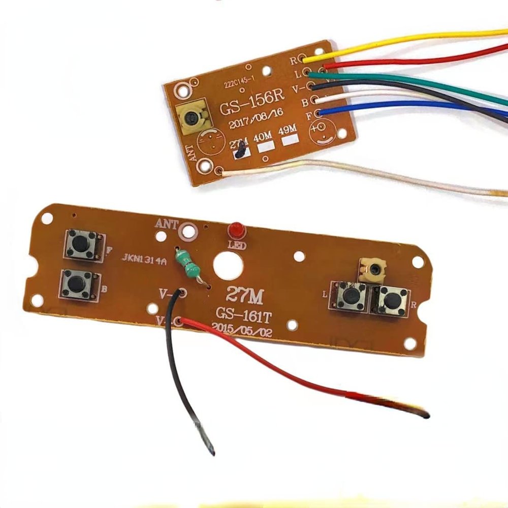 Drincoshow 27mhz Four-Way Remote Control Board RC Transmitter and Receiver Toy Car Robot Model Accessories for DIY Kids Stem Toys Projects