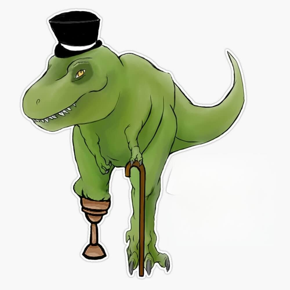 Amputee Rex Sticker Decal Size 5"