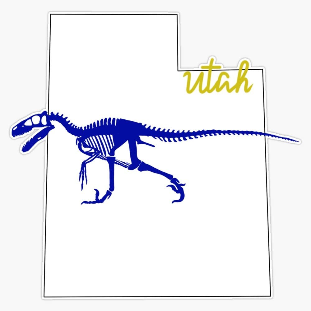 Utah Allosaurus Sticker Decal Size 5"