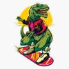 Dinosaur On Skateboard Logo Design Sticker Decal Size 5" view 1