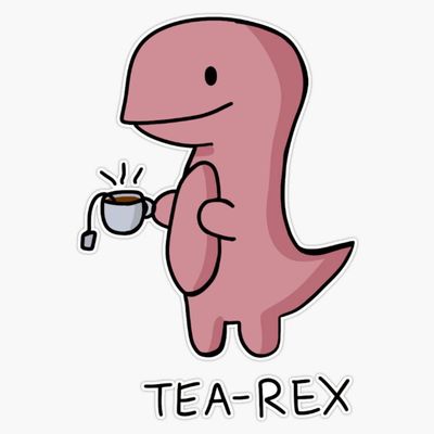 Tea- Rex Sticker Decal Size 5"
