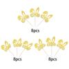 24 Pack Easter Bunny Ears Cupcake Toppers Glitter Carrot Egg Rabbit Ears Cupcake Picks Cake Decorations Easter Theme for Baby Shower Kids Birthday Party Supplies Gold view 3