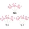 24 Pack Easter Bunny Ears Cupcake Toppers Glitter Carrot Egg Rabbit Ears Cupcake Picks Happy Easter Theme for Baby Shower Kids Birthday Party Cake Decorations Supplies Pink view 3
