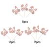 24 Pack Easter Rabbit Cupcake Toppers Glitter Carrot Eggs Bunny Ears Cupcake Picks Happy Easter Theme for Baby Shower Kids Birthday Party Cake Decorations Supplies Rose Gold view 3