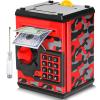 ATM Piggy Bank for Boys Girls, Vcertcpl Mini ATM Coin Bank Money Saving Box with Password, Kids Safe Money Jar for Adults with Auto Grab Bill Slot, Great Gift Toy Bank for Kids(Camouflage Red) view 1