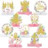 10 Pcs Baptism Decorations First Communion Honeycomb Centerpieces for Tables, Glitter Baptism Party Supplies for Baby Shower, Birthday Celebration First Communion Decor(Pink Series) view 1