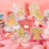 10 Pcs Baptism Decorations First Communion Honeycomb Centerpieces for Tables, Glitter Baptism Party Supplies for Baby Shower, Birthday Celebration First Communion Decor(Pink Series) view 4