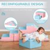 Qaba Toddlers Climbing Toys, Foam Climbing Blocks, 2 Pieces PU Leather Soft Play Set Indoor for Crawling or Sliding Aged 1-3 Years, Multicolor view 3