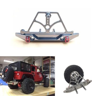 1/10 Rock Crawler Car Axail SCX10 Rear Bumper with Spare Tire Rack Winch Hook 100% and Easy to Install